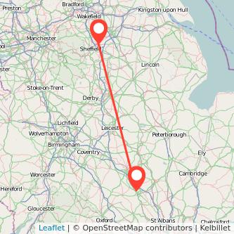 Rotherham Milton Keynes train map