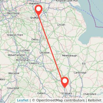 Rotherham Luton train map