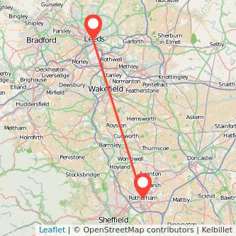 Rotherham Leeds train map