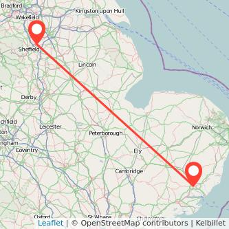 Rotherham Ipswich bus map