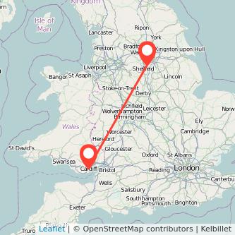 Rotherham Cardiff train map