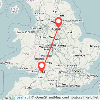 Rotherham Bristol train map