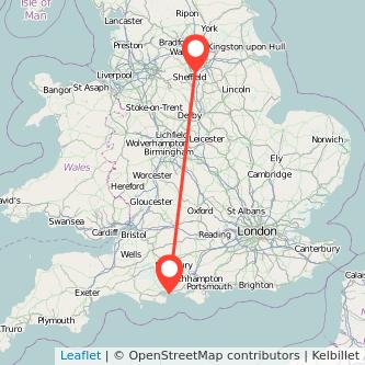 Rotherham Bournemouth train map