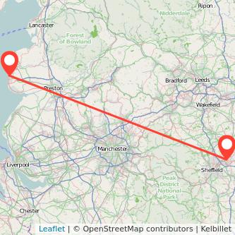 Rotherham Blackpool train map