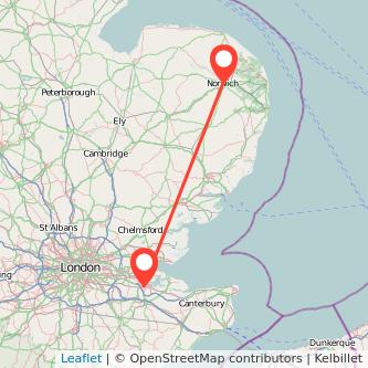 Rochester Norwich train map