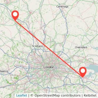 Rochester Milton Keynes train map