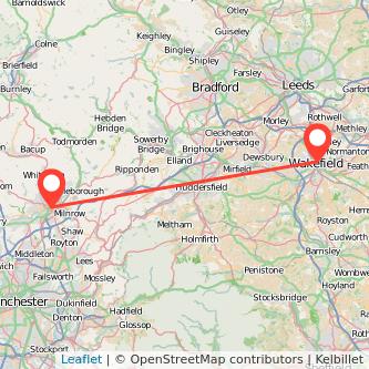 Rochdale Wakefield bus map