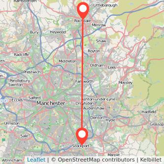 Rochdale Stockport bus map