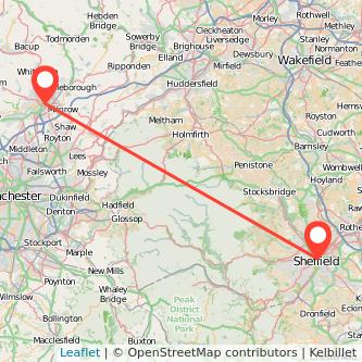 Rochdale Sheffield train map