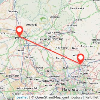 Rochdale Preston train map