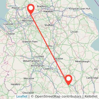 Rochdale Milton Keynes train map