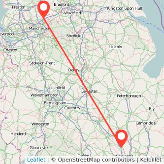 Rochdale Luton train map