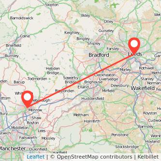 Rochdale Leeds train map