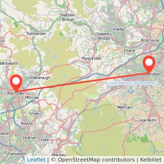 Rochdale Huddersfield train map