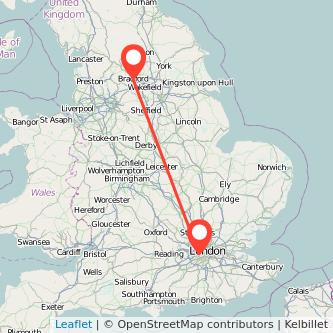 Richmond Bradford train map