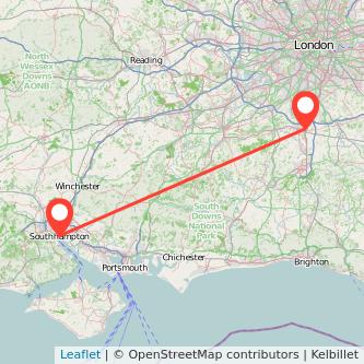 Redhill Southampton bus map