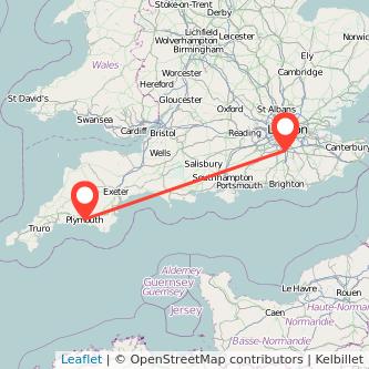 Redhill Plymouth train map