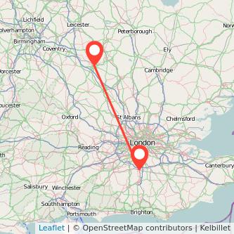 Redhill Northampton train map