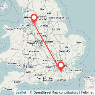 Redhill Manchester train map