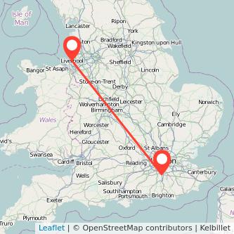 Redhill Liverpool train map