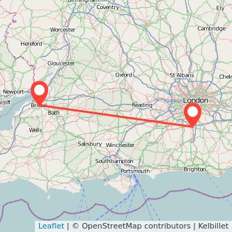 Redhill Bristol bus map