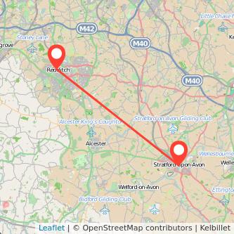 Redditch Stratford-upon-Avon bus map