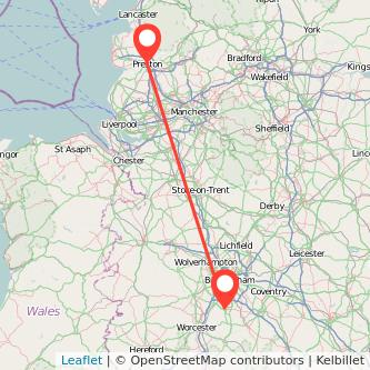 Redditch Preston train map