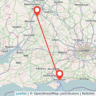 Redditch Portsmouth train map