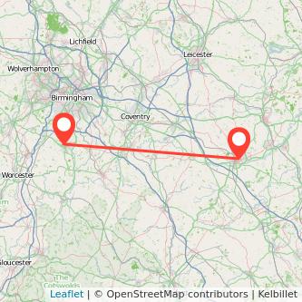 Redditch Northampton train map