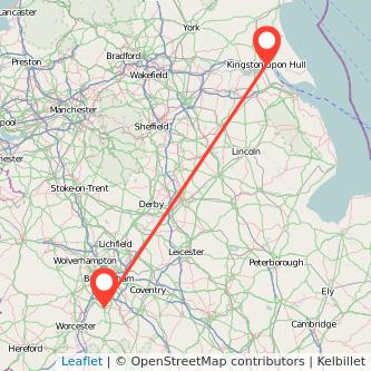 Redditch Hull train map