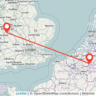 Redditch Brussels train map