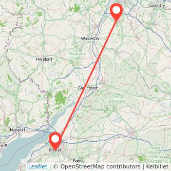 Redditch Bristol train map