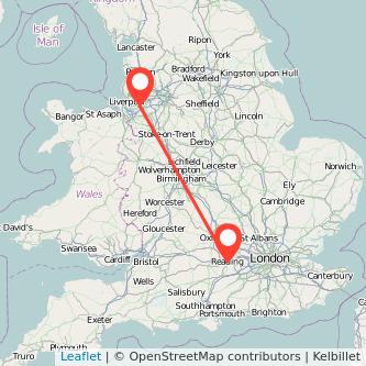 Reading Widnes train map