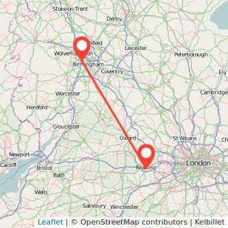 Reading West Bromwich train map