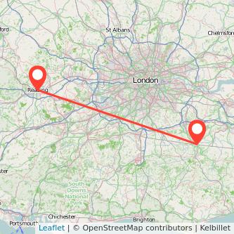 Reading Tonbridge train map