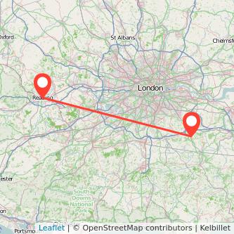 Reading Sevenoaks train map