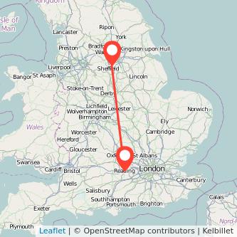 Reading Rotherham train map