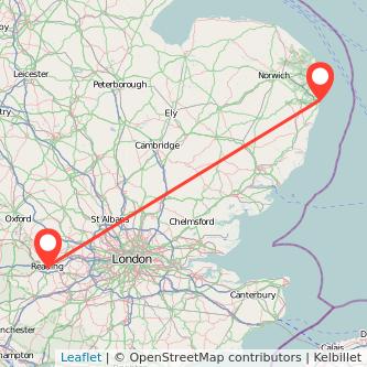 Reading Lowestoft train map