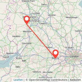 Reading Kidderminster bus map