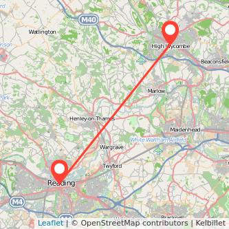 Reading High Wycombe bus map