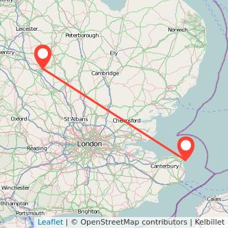 Ramsgate Northampton bus map