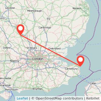 Ramsgate Milton Keynes train map