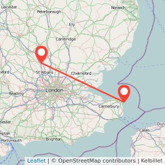 Ramsgate Luton train map