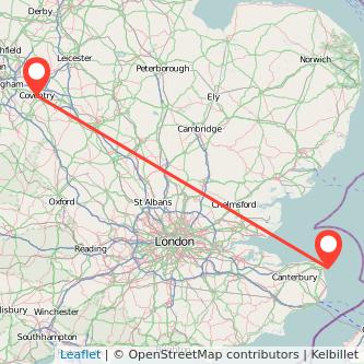 Ramsgate Coventry train map