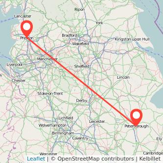 Preston Peterborough train map