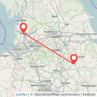 Preston Newark on Trent bus map