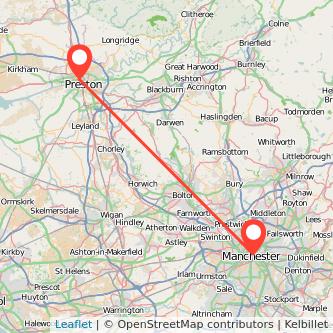 Preston Manchester bus map