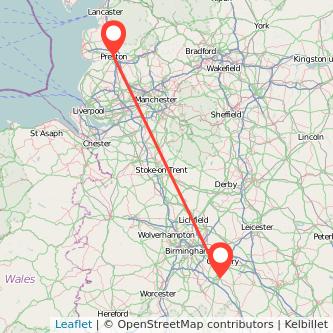 Preston Leamington train map