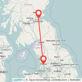 Preston Kirkcaldy train map