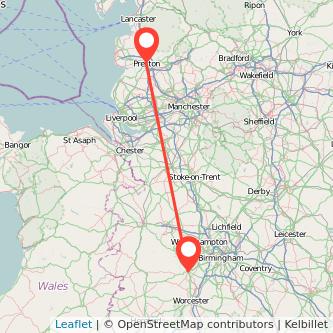 Preston Kidderminster train map